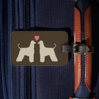 Afghan Hound Silhouettes with Heart