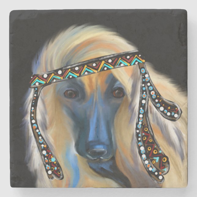 Afghan Hound           Stone Coaster (Front)