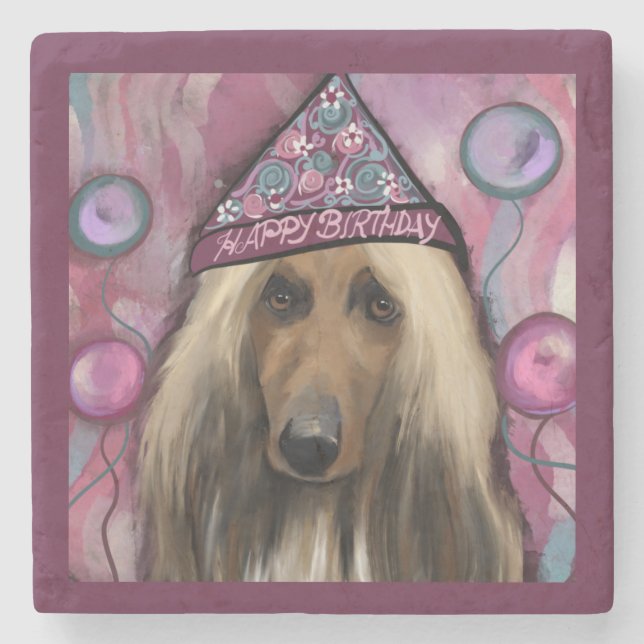 Afghan Hound          Stone Coaster (Front)