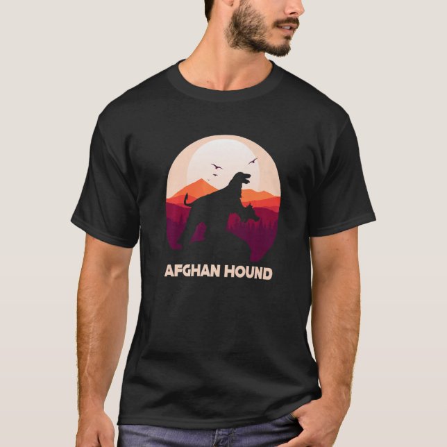 Afghan Hound under Moon for Halloween Costume  1 T-Shirt (Front)