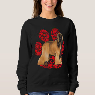 Afghan Hound Valentines Day Dog Love Paw Sweatshirt
