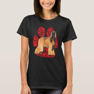 Afghan Hound Valentines Day Dog Love Paw T-Shirt