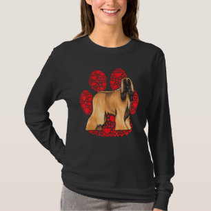Afghan Hound Valentines Day Dog Love Paw T-Shirt