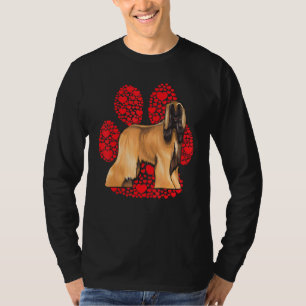 Afghan Hound Valentines Day Dog Love Paw T-Shirt