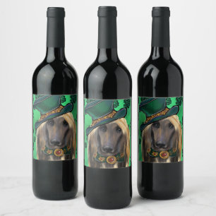 AFGHAN HOUND WINE LABEL