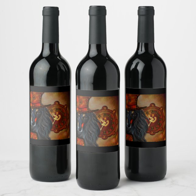 Afghan Hound  Wine Label (Bottles)