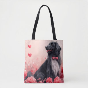Afghan Hound with Roses - Valentine's Day Tote Bag