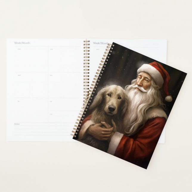 Afghan Hound with Santa Claus Festive Christmas Planner (Display)