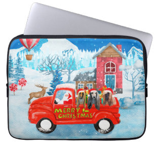 Afghan Hounds Dog in Christmas Delivery Truck Snow Laptop Sleeve