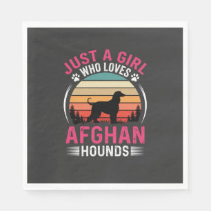 Afghan Hounds Retro Sunset Dog Lover Napkin