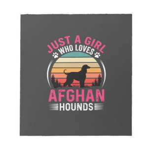 Afghan Hounds Retro Sunset Dog Lover Notepad