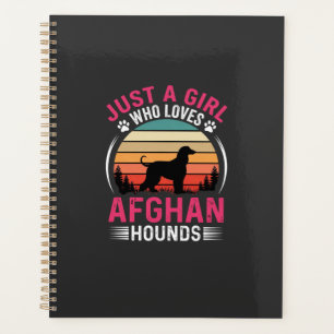 Afghan Hounds Retro Sunset Dog Lover Planner