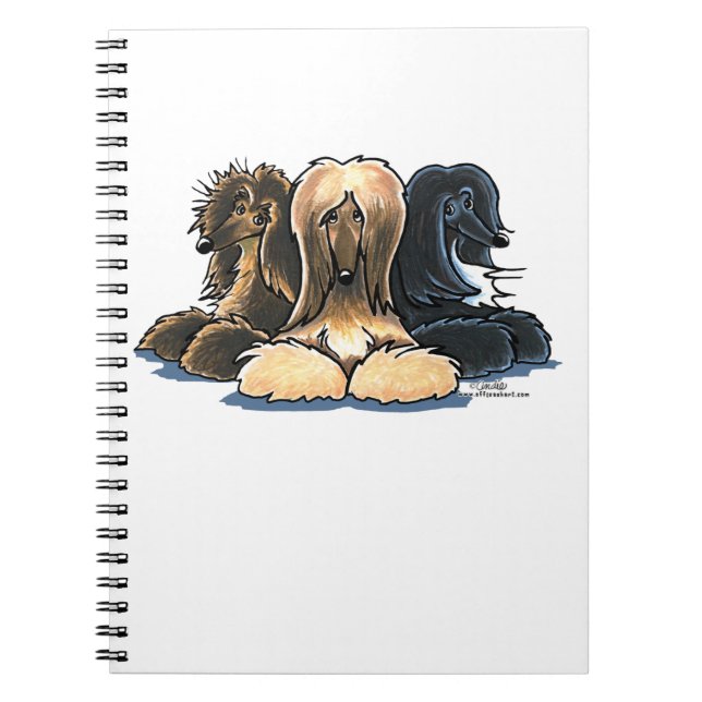 Afghan Hounds Three of a Kind Notebook (Front)
