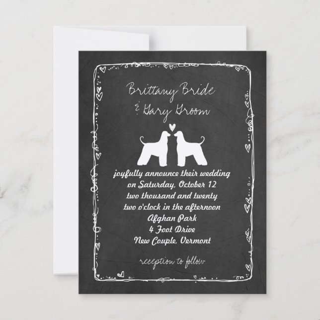 Afghan Hounds Wedding Announcement (Front)