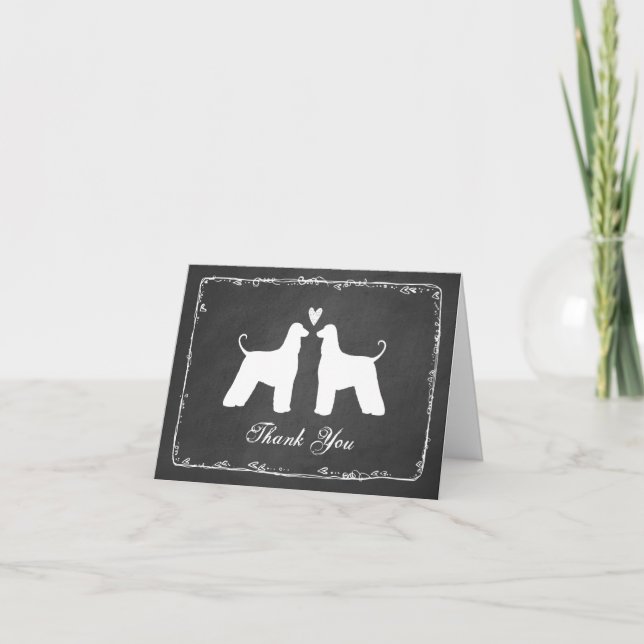 Afghan Hounds Wedding Thank You Card (Front)