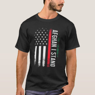 Afghan I Stand American Flag Afghan Support Idea T-Shirt