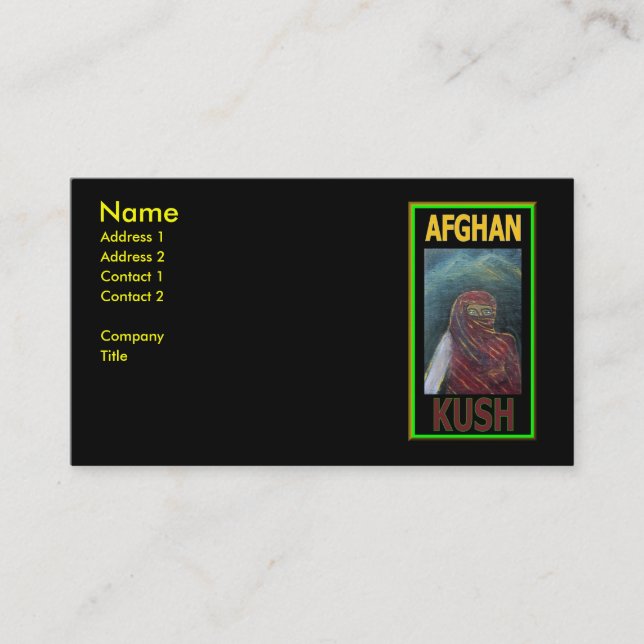 AFGHAN KUSH BUSINESS CARD (Front)