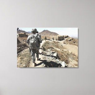 Afghan National Army and US soldiers Canvas Print