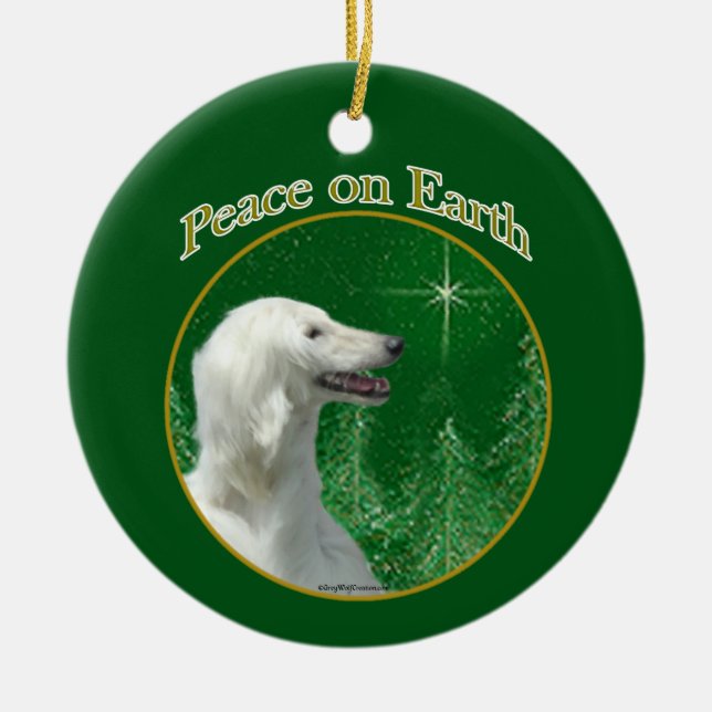 Afghan Peace Ceramic Tree Decoration (Front)