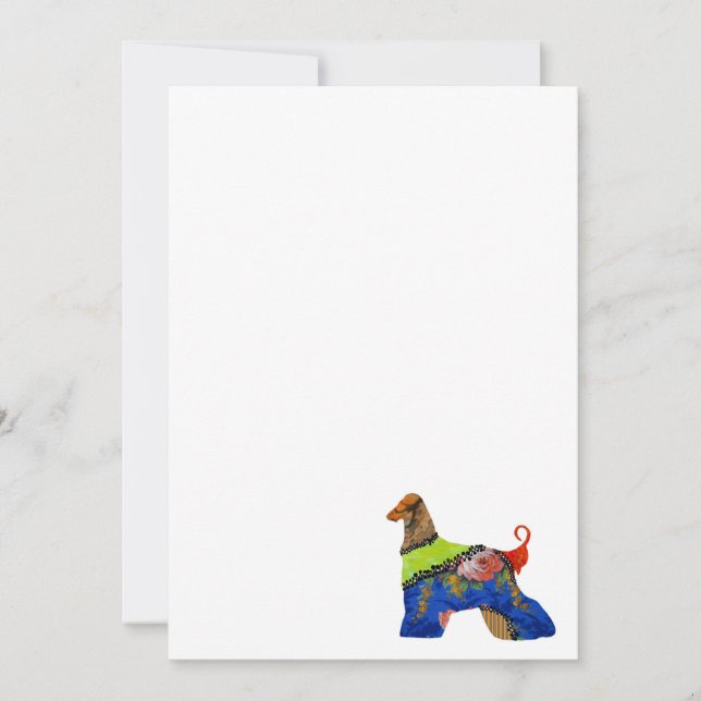 AfghanHound Patchwork Pet Invitation (Front)