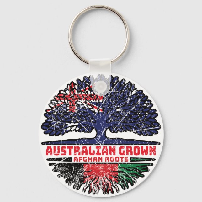 Afghanistan Afghan Australian Australia Tree Roots Key Ring (Front)
