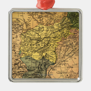 Afghanistan and Surrounding Countries Map Metal Tree Decoration