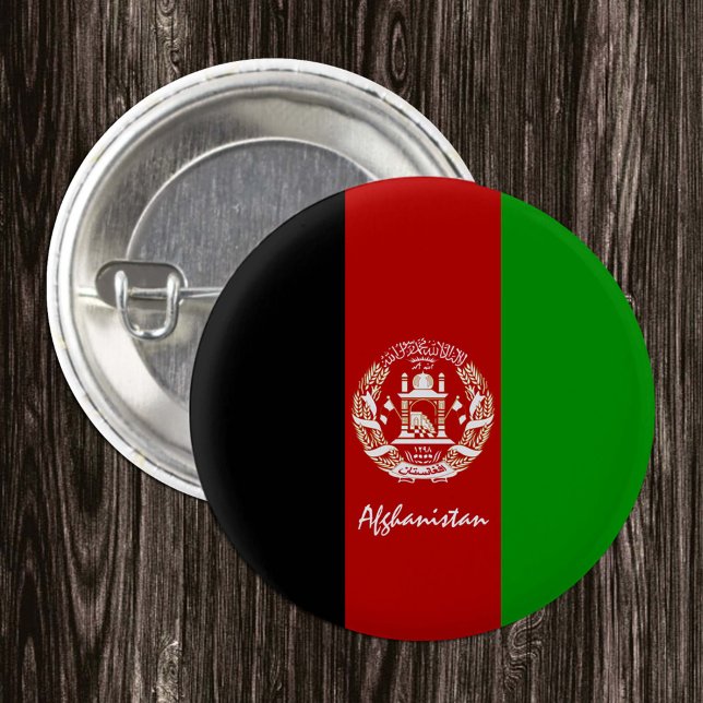 Afghanistan button, patriotic Afghan Flag fashion 3 Cm Round Badge (Creator Uploaded)