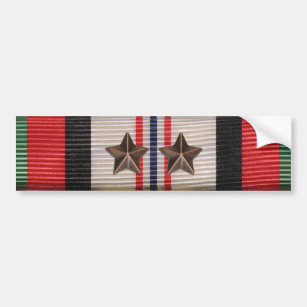 Afghanistan Campaign Ribbon 2 Star Bumper Sticker