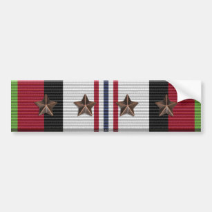 Afghanistan Campaign Ribbon 4 Star Bumper Sticker