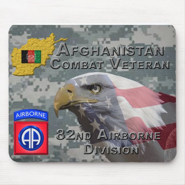 “Afghanistan Combat Veteran” - 82nd Airborne Divis Mouse Pad (Front)