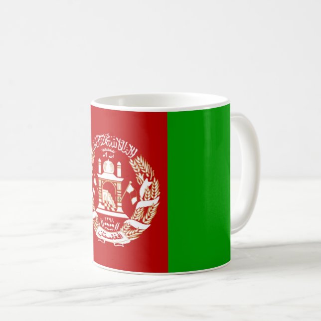 Afghanistan country flag symbol long coffee mug (Front Right)