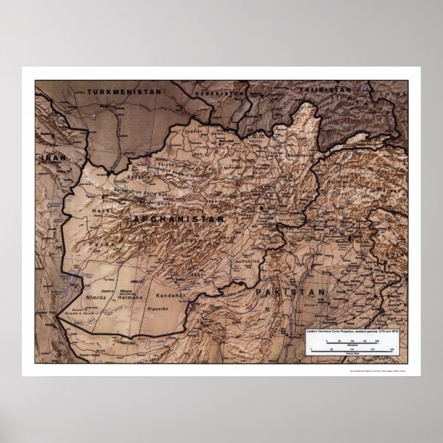 Afghanistan Detailed Map 1999 Poster (Front)