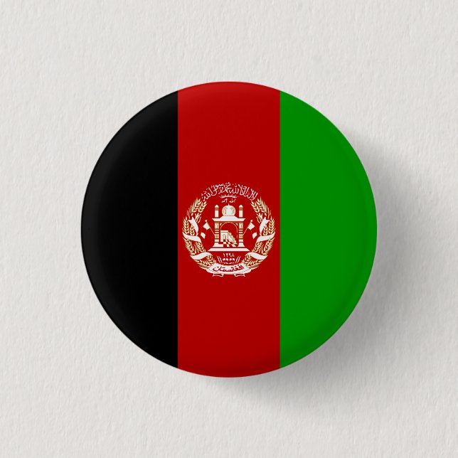 Afghanistan Flag 3 Cm Round Badge (Front)