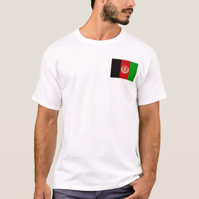 Afghanistan Flag and Map T-Shirt (Front)