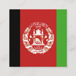 Afghanistan Flag Emblem Square Business Card