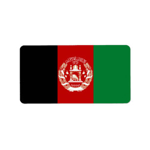 Afghanistan flag label
