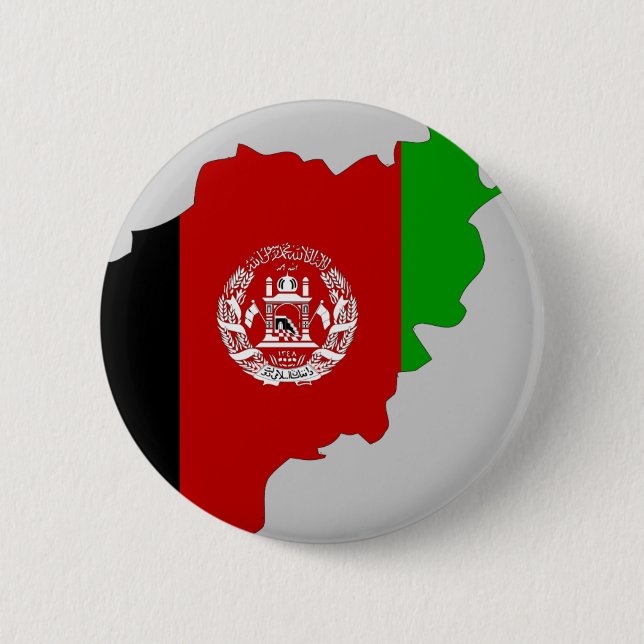 Afghanistan flag map 6 cm round badge (Front)