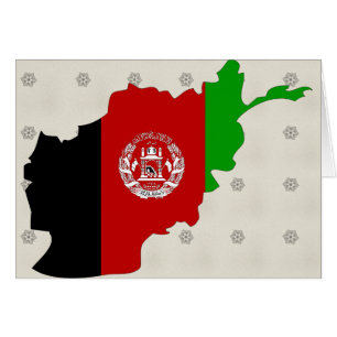 Afghanistan Flag Map full size