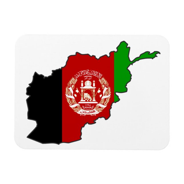 Afghanistan Flag Map Magnet (Horizontal)