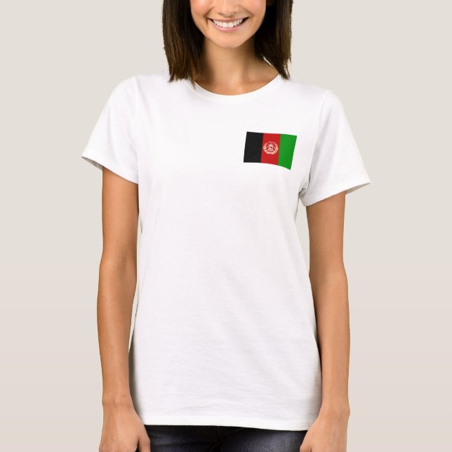 Afghanistan Flag + Map T-Shirt (Front)