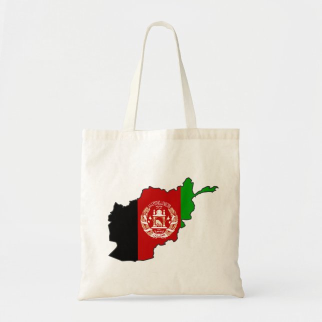 Afghanistan Flag Map Tote Bag (Front)