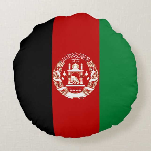Afghanistan flag round cushion (Back)
