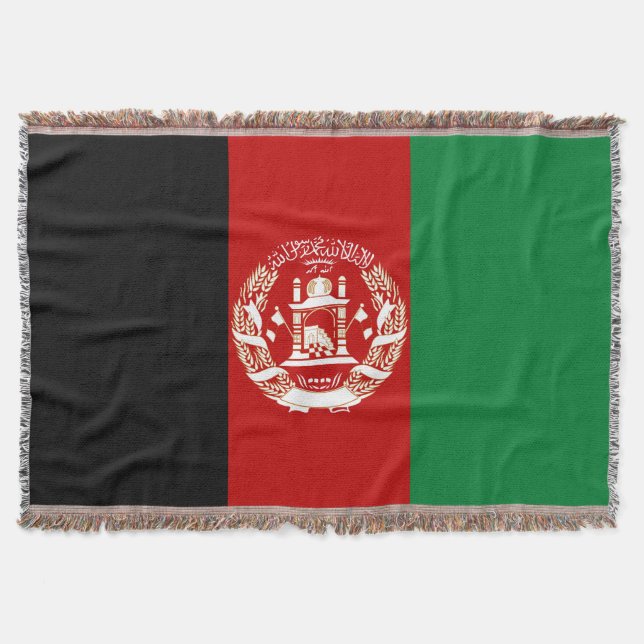 Afghanistan flag throw blanket (Front)