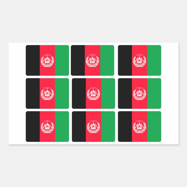 Afghanistan Flag x 9  Rectangular Sticker (Front)
