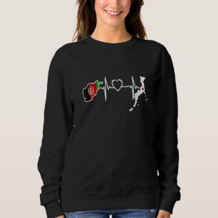 Afghanistan Japan Flag Afghan Japanese Heartbeat   Sweatshirt