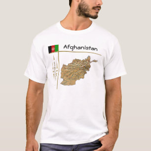Afghanistan Map + Flag + Title T-Shirt