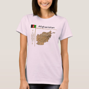 Afghanistan Map + Flag + Title T-Shirt