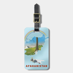 Afghanistan Map landscape travel poster Luggage Tag