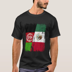 Afghanistan Mexico Half Flag Afghan Mexican Herita T-Shirt