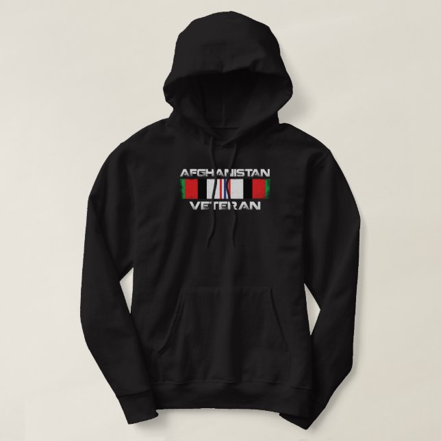 Afghanistan Veteran Ribbon - Afghan Vet Gift Hoodie (Design Front)
